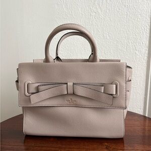 Kate Spade Gray Satchel with Bow Accent